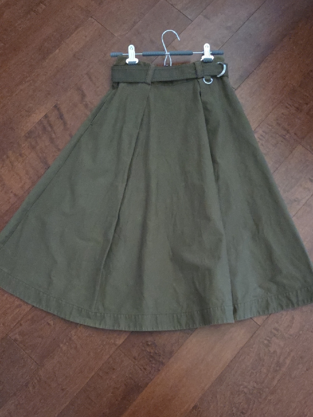 MSGM Gonna Pleated Green Midi Skirt